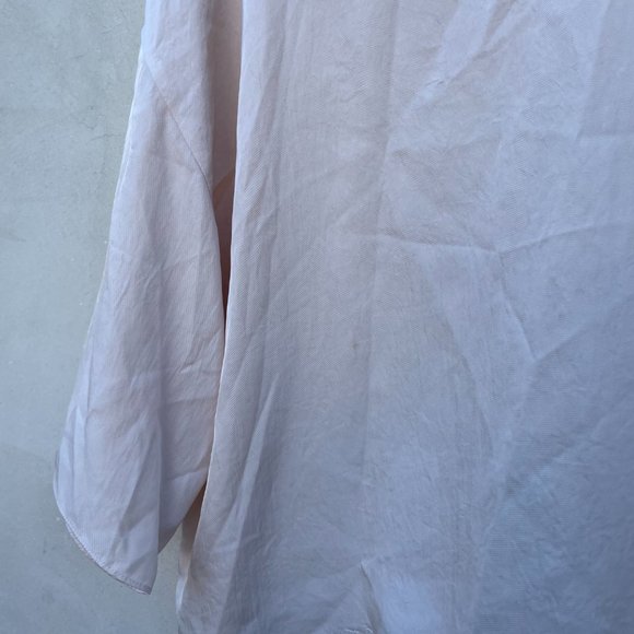 Vince Lace Trim Tee in Pale Adler Large 3/4 Sleeves Round Neck - Picture 9 of 11